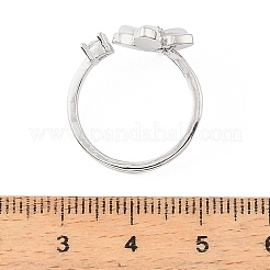 Brass Micro Pave Cubic Zirconia Open Cuff Rings for Women&nbsp;CU-F001-01P