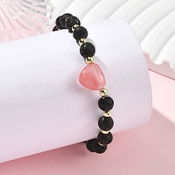 Natural Mixed Gemstone & Non-magnetic Synthetic Hematite Beaded Stretch Bracelets&nbsp;BJEW-JB14008