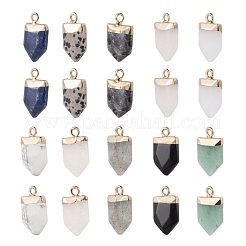 10Pcs 10 Style Natural Gemstone Pointed Pendants&nbsp;G-LS0002-04