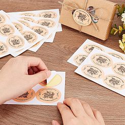 30Sheets Self-Adhesive Kraft Paper Gift Tag Stickers&nbsp;DIY-OC0009-12