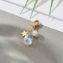 Faceted Teardrop Glass Pendants&nbsp;HJEW-JM00487-01