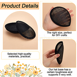 4Pcs Linen Teardrop Fascinator Hat Base for Millinery&nbsp;AJEW-FG0004-54B