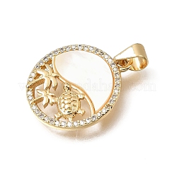 Brass Micro Pave Clear Cubic Zirconia Pendants&nbsp;CU-CBAF50C-11G