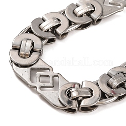 Tarnish Resistant 201 Stainless Steel Rhombus Byzantine Chain Bracelets&nbsp;BJEW-B078-83P