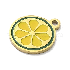 304 Stainless Steel Fruit Enamel Pendants&nbsp;LS-STAS-G362-04G-03