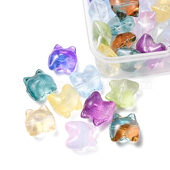 50Pcs 9 Style Transparent Spray Painted Glass Beads&nbsp;GLAA-FS0001-50