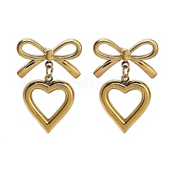 304 Stainless Steel Dangle Stud Earrings&nbsp;LS-EJEW-Q040-02A-G