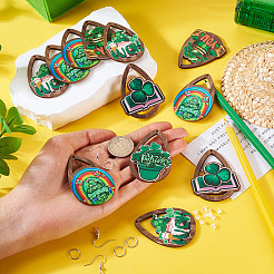 Saint Patrick's Day DIY Wood Teardrop Earring Making Kit&nbsp;DIY-TA0009-12