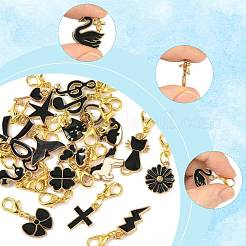 20Pcs 20 Styles Alloy Enamel Pendant Decorations&nbsp;HJEW-FS00045