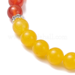 Dyed Natural Malaysia Jade & Carnelian Beads Stretch Bracelets for Men Women&nbsp;BJEW-JB12539