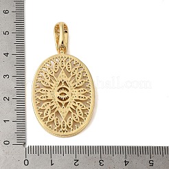 Rack Plating Brass Micro Pave Clear Cubic Zirconia Pendants&nbsp;KK-C067-09G-04