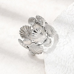 304 Stainless Steel Cuff Open Rings&nbsp;RJEW-P192-09P