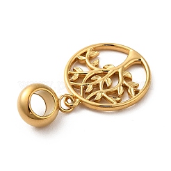 Ion Plating(IP) 304 Stainless Steel European Dangle Charms&nbsp;STAS-G308-28G