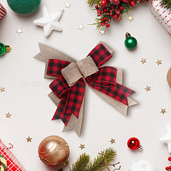 1Pc Christmas Linen Big Bowknot Decorations&nbsp;AJEW-CN0005-55A