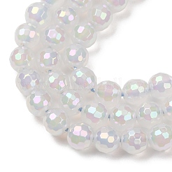 Electroplated Natural Agate Beads Strands&nbsp;G-B191-A07-6mm-01