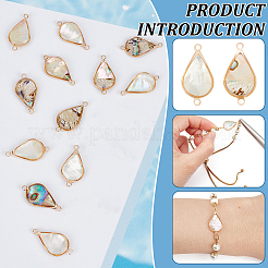 12Pcs 2 Colors Shell Paper Resin Connector Charms&nbsp;KK-BC0012-72