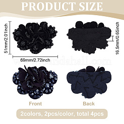 4Pcs 2 Colors Flower Velvet with Rhinestone Shoe Decorations&nbsp;DIY-FG0006-43