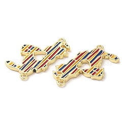 Rack Plating Brass Enamel Connector Charms&nbsp;KK-K332-33G-02