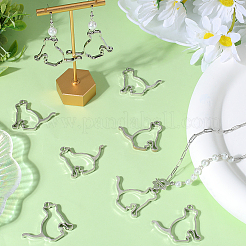 20Pcs Rack Plating Alloy Kitten Open Back Bezel Pendants&nbsp;FIND-SC0008-19