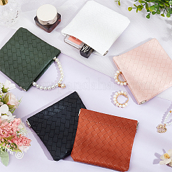 5Pcs 5 Colors Rectangle Imitation Leather Multipurpose Shrapnel Makeup Bags&nbsp;ABAG-HY0001-12