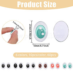 60Pcs 6 Colors Glass Craft Eyes for Doll&nbsp;DIY-CA0007-83