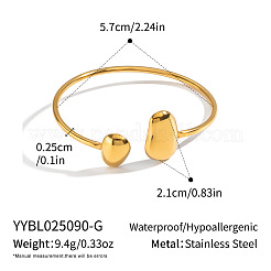 304 Stainless Steel Teardrop Cuff Bangles for women&nbsp;LP8428-1