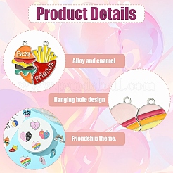 10 Sets 10 Styles Alloy Enamel Split Pendants&nbsp;FIND-YW0006-38