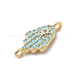 Religion Brass Micro Pave Cubic Zirconia Connector Charms&nbsp;KK-H529-01B-G