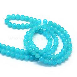 Baking Paint Imitation Jade Glass Round Bead Strands&nbsp;DGLA-Q021-4mm-06