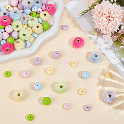20Pcs 5 Colors Imitation Mink Fur European Beads&nbsp;FIND-PA0001-62C