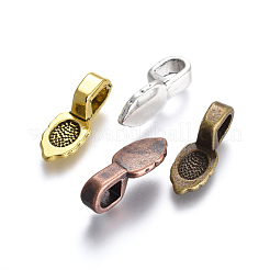 Tibetan Style Glue-on Flat Pad Bails&nbsp;TIBE-X0008