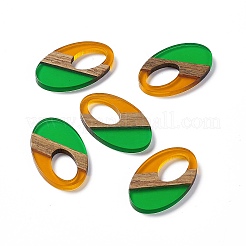 Transparent Resin & Walnut Wood Pendants&nbsp;RESI-M027-02I