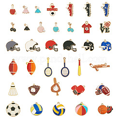 36Pcs 36 Styles Alloy Enamel Pendants&nbsp;ENAM-TA0003-39