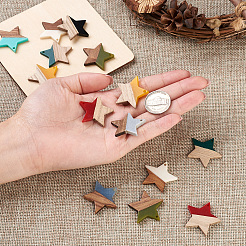 18Pcs 9 Colors Resin & Walnut Wood Pendants&nbsp;RESI-BT0001-08