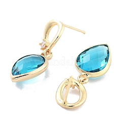 Brass Micro Pave Cubic Zirconia Stud Earrings&nbsp;EJEW-Q800-39KCG