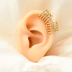 Brass Micro Pave Clear Cubic Zirconia Cuff Earrings&nbsp;EJEW-C186-15G