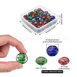 60Pcs 6 Colors Handmade Gold Sand Lampwork Beads&nbsp;LAMP-BT0001-01