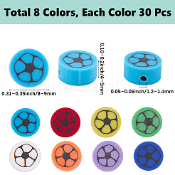 240Pcs 8 Colors Handmade Polymer Clay Bead Strands&nbsp;CLAY-SC0002-35