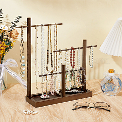 3-Tier T Bar Wooded Bracelet Organizer Display Stands&nbsp;ODIS-WH0099-153