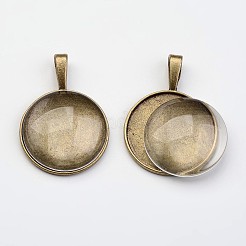 Bubble Locket Alloy Pendant Cabochon Bezel Settings&nbsp;DIY-X0268-04AB-FF