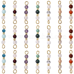 28Pcs 7 Styles Natural Gemstone Connector Charms&nbsp;HJEW-YW00201