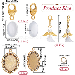 DIY Blank Oval & Angel Alloy Wedding Bouquet Charm Making Kit&nbsp;DIY-SC0025-08