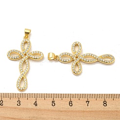 Rack Plating Brass Micro Pave Cubic Zirconia Pendants&nbsp;KK-F869-12G