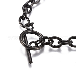 Unisex 304 Stainless Steel Cable Chain Bracelets&nbsp;X-BJEW-P245-39B