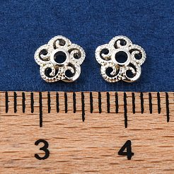 Flower Brass Bead Caps&nbsp;KK-K378-43S