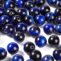 100Pcs 8mm Natural Tiger Eye Round Beads&nbsp;DIY-LS0002-26