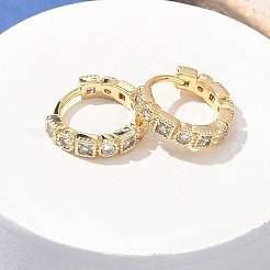 Brass Micro Pave Cubic Zirconia Hoop Earrings&nbsp;EJEW-H152-01E-G