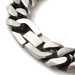 304 Stainless Steel Cuban Link Chain Bracelets for Women Men&nbsp;BJEW-Q341-15F-AS