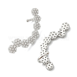 Brass Micro Pave Clear Cubic Zirconia Stud Earrings&nbsp;EJEW-M077-17P