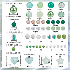 DIY Round Acrylic & Glass Beads Jewelry Making Findings Kits&nbsp;DIY-SP0003-01C
